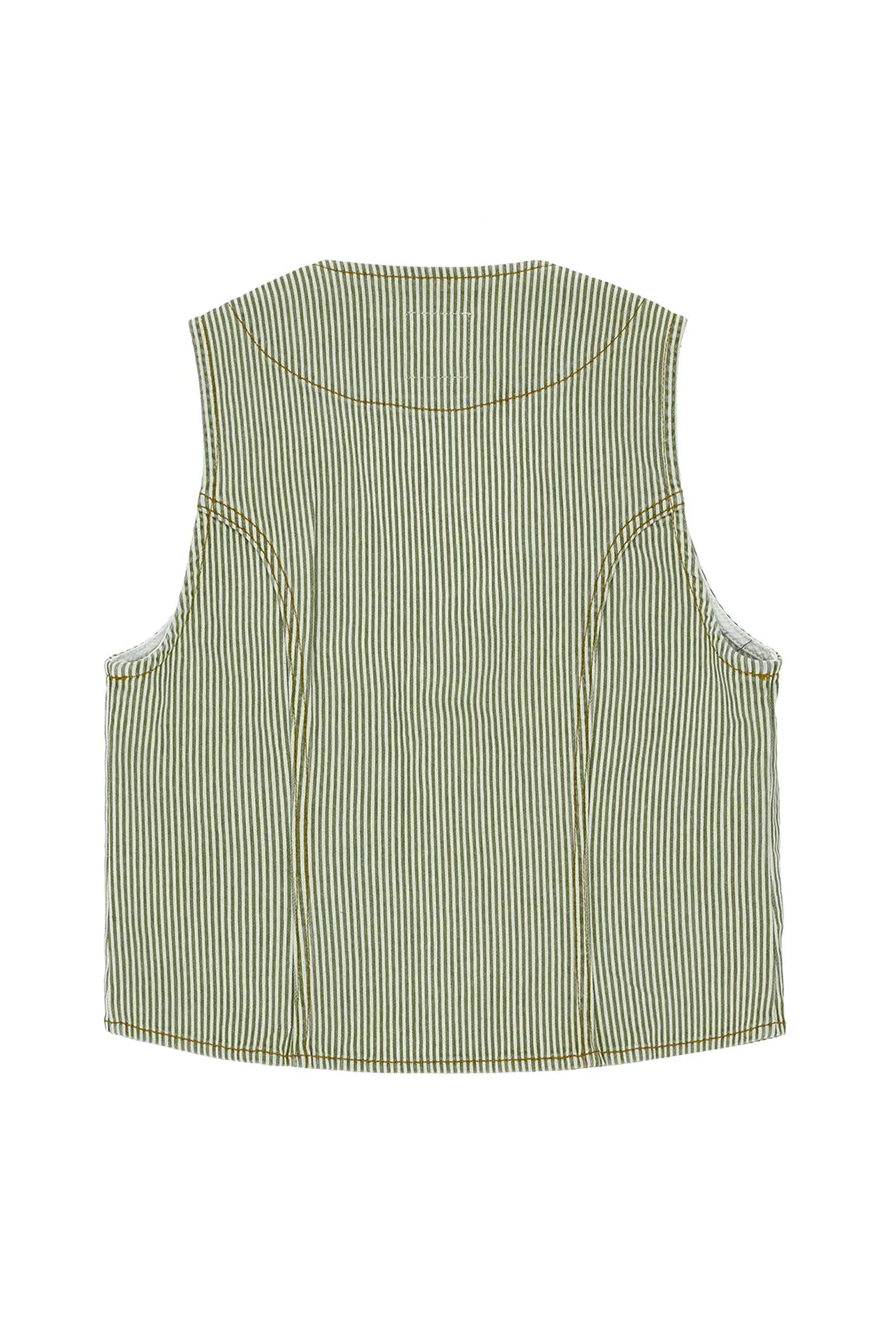 Bea Vest in Khaki Stripe