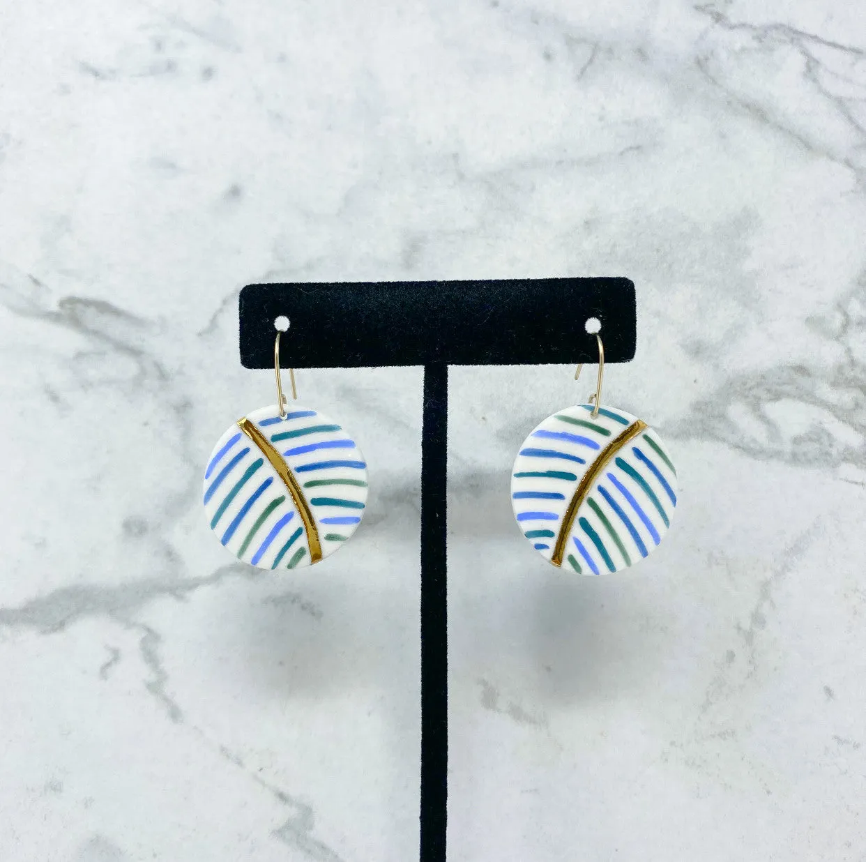 Blue & Green Palm Earrings
