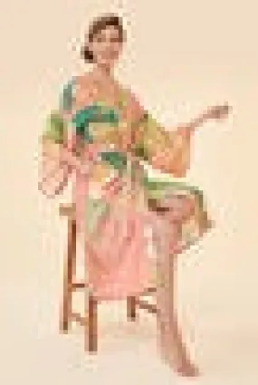 Delicate Tropical Kimono Gown Candy