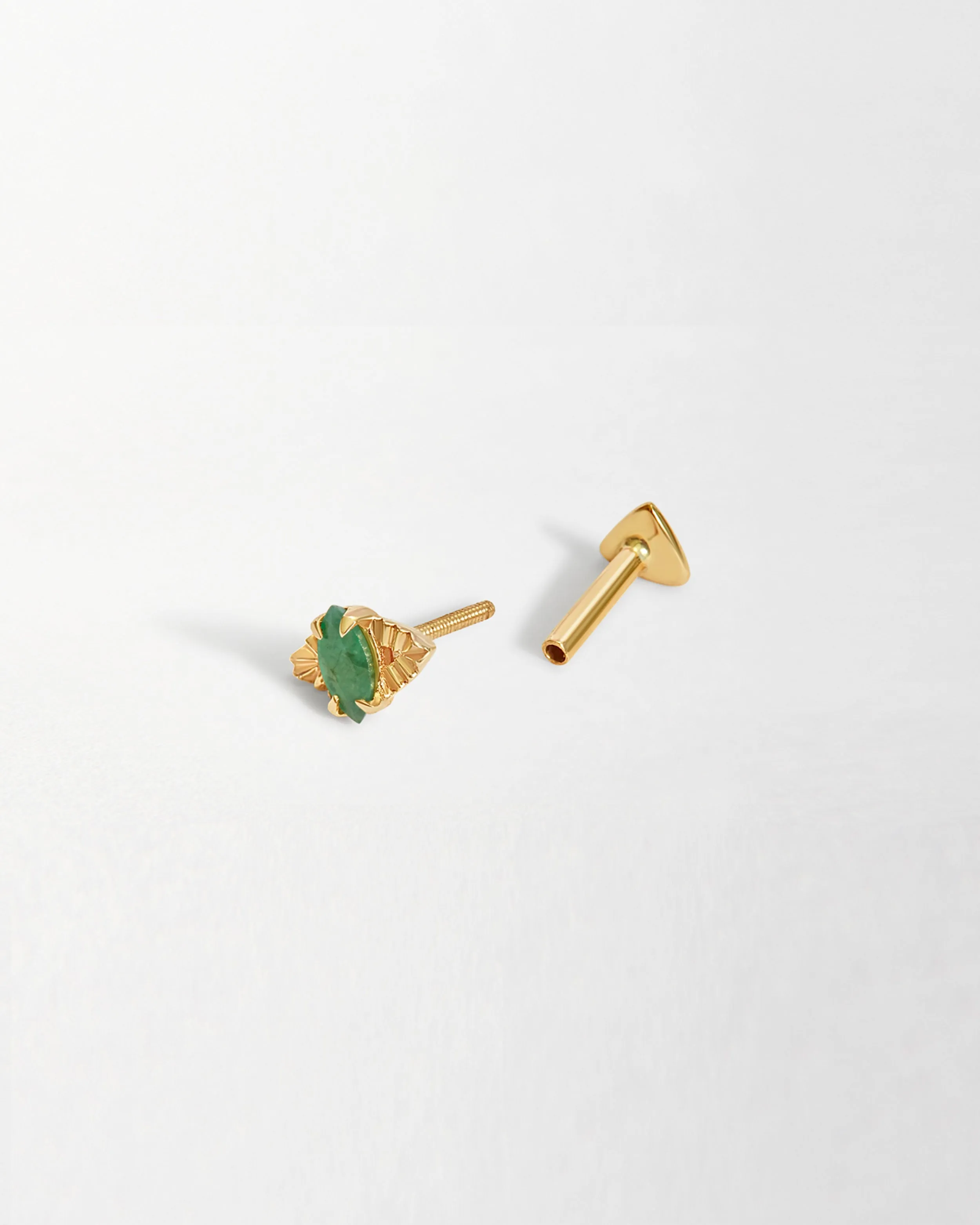 Evil Eye Emerald Piercing Earring