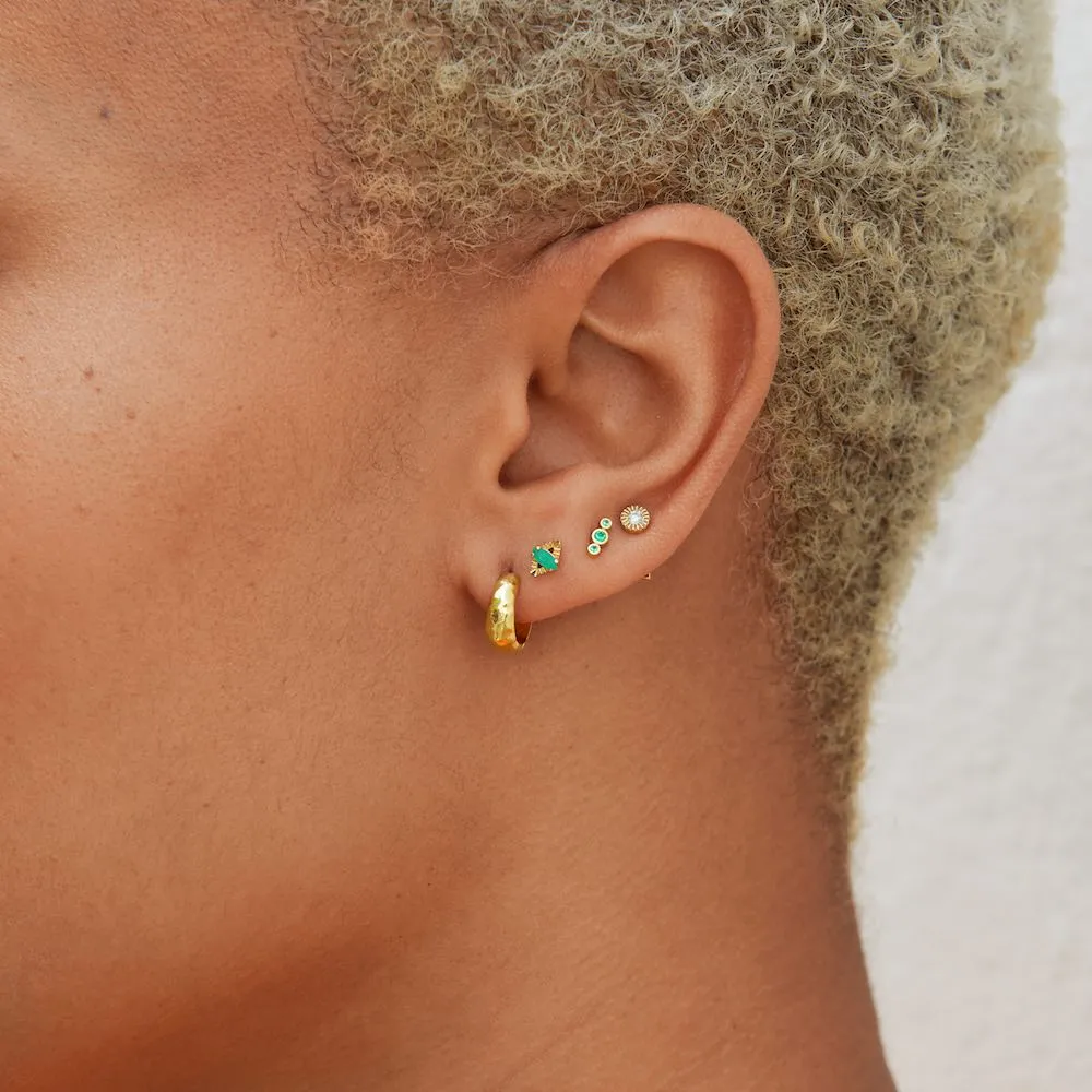 Evil Eye Emerald Piercing Earring