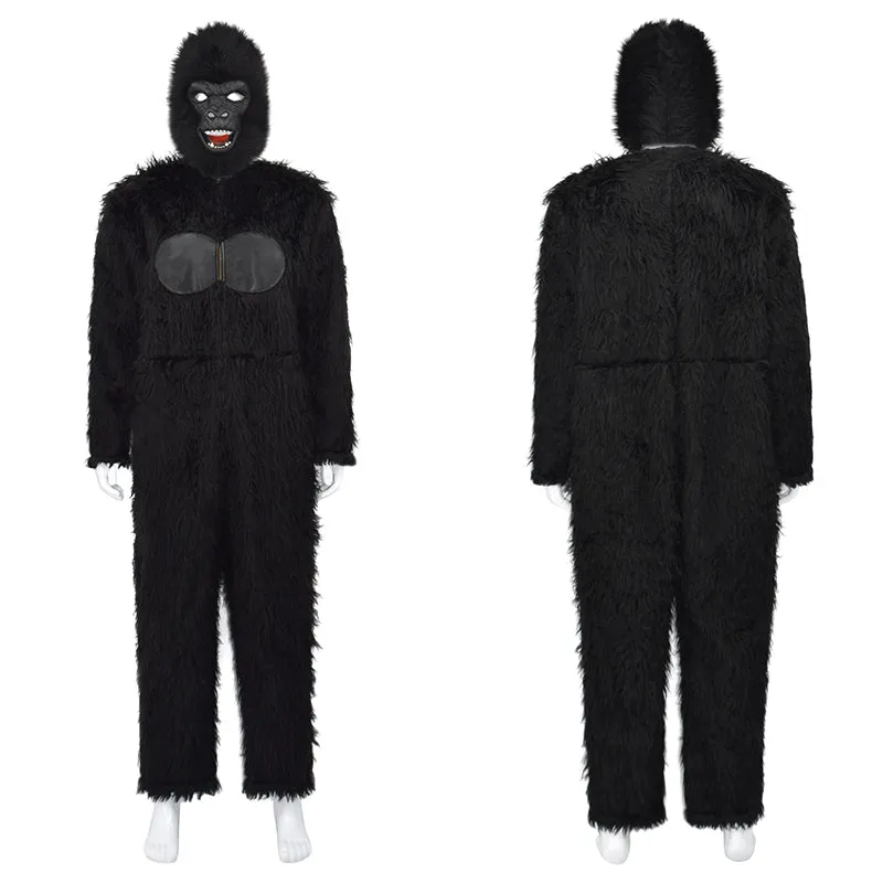 Gorilla Costume King Kong Costume Mascot Onesie Mask Halloween Carnival Suit