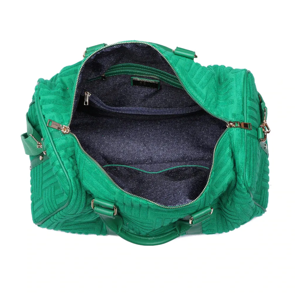 Green Weekender Terry Cloth Duffle Bag