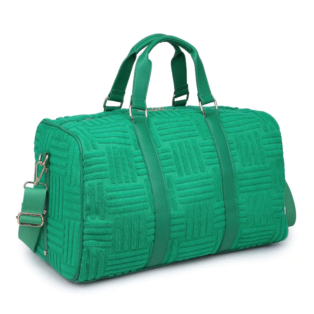 Green Weekender Terry Cloth Duffle Bag