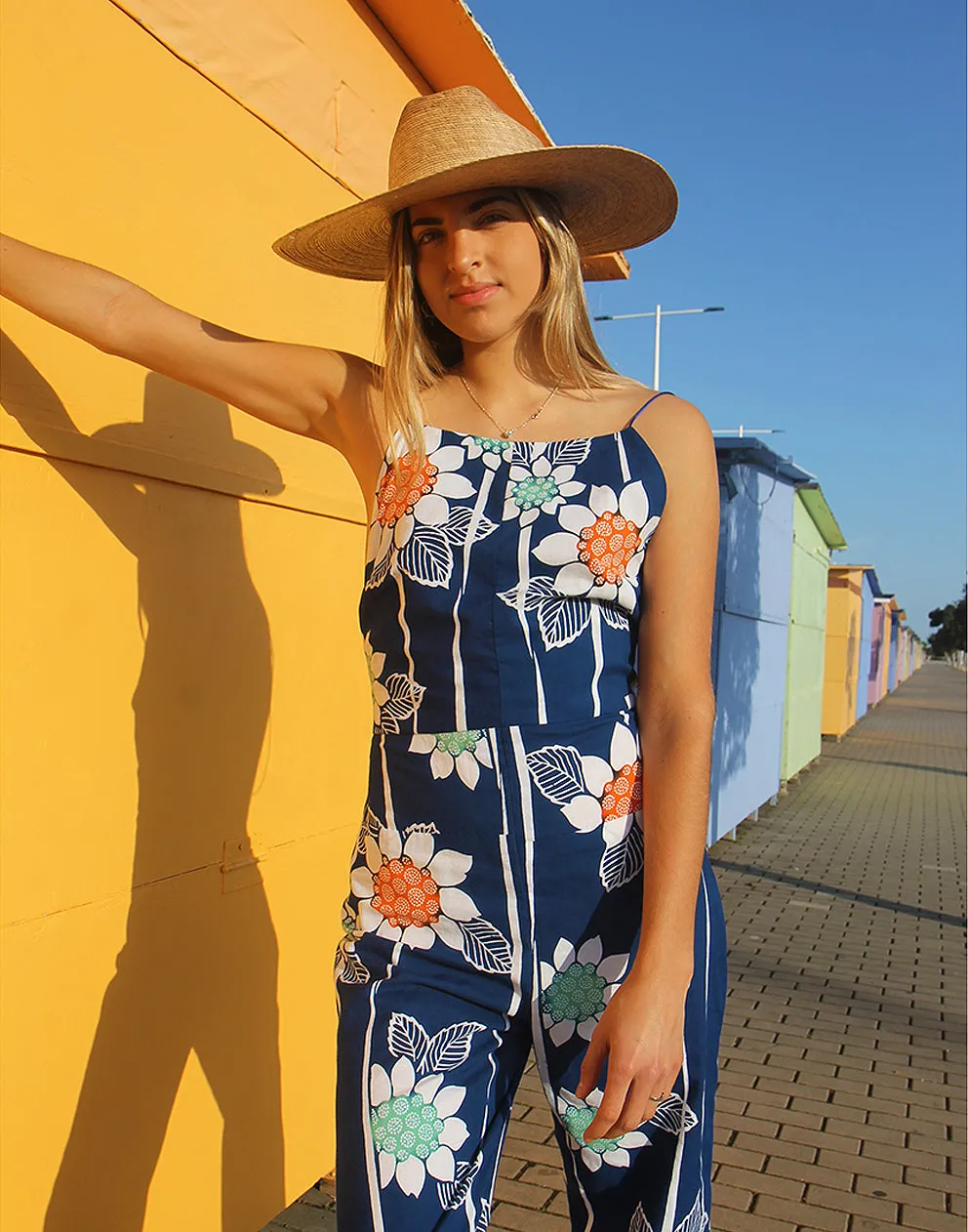 Jumpsuit in Blue Floral Print