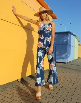 Jumpsuit in Blue Floral Print