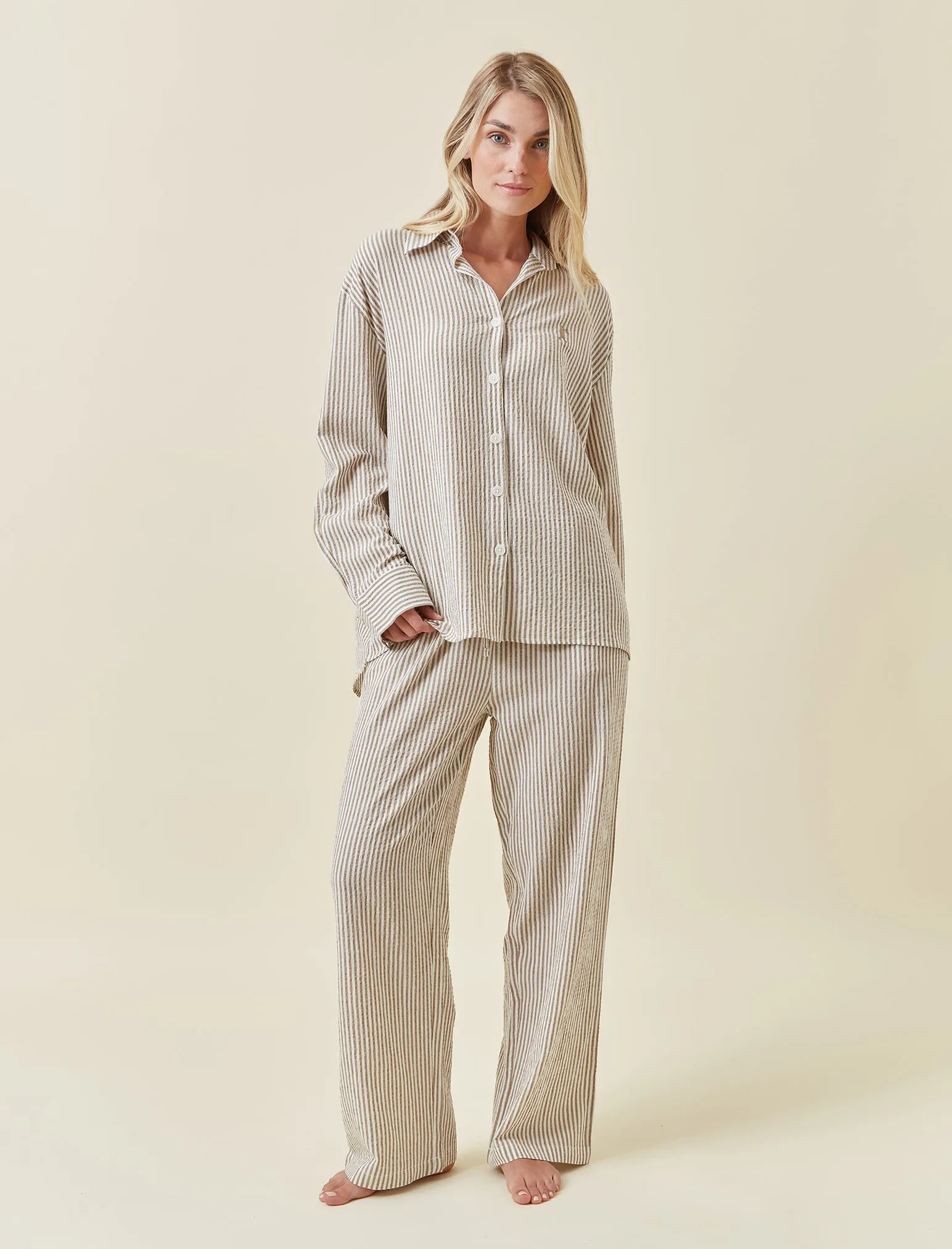 Karen Walker Seersucker Stripe PJ Set