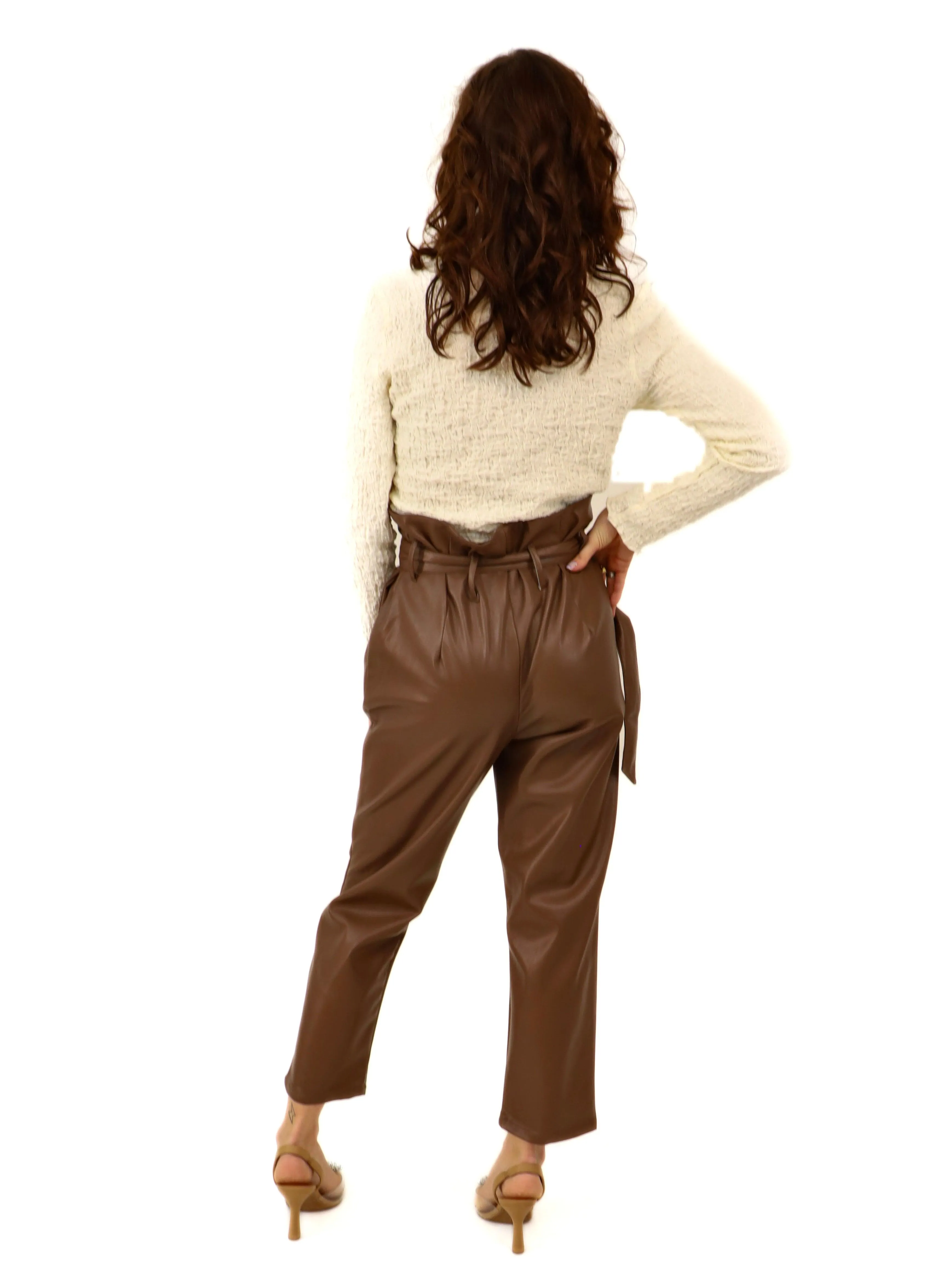 Knotted Faux Leather Pant