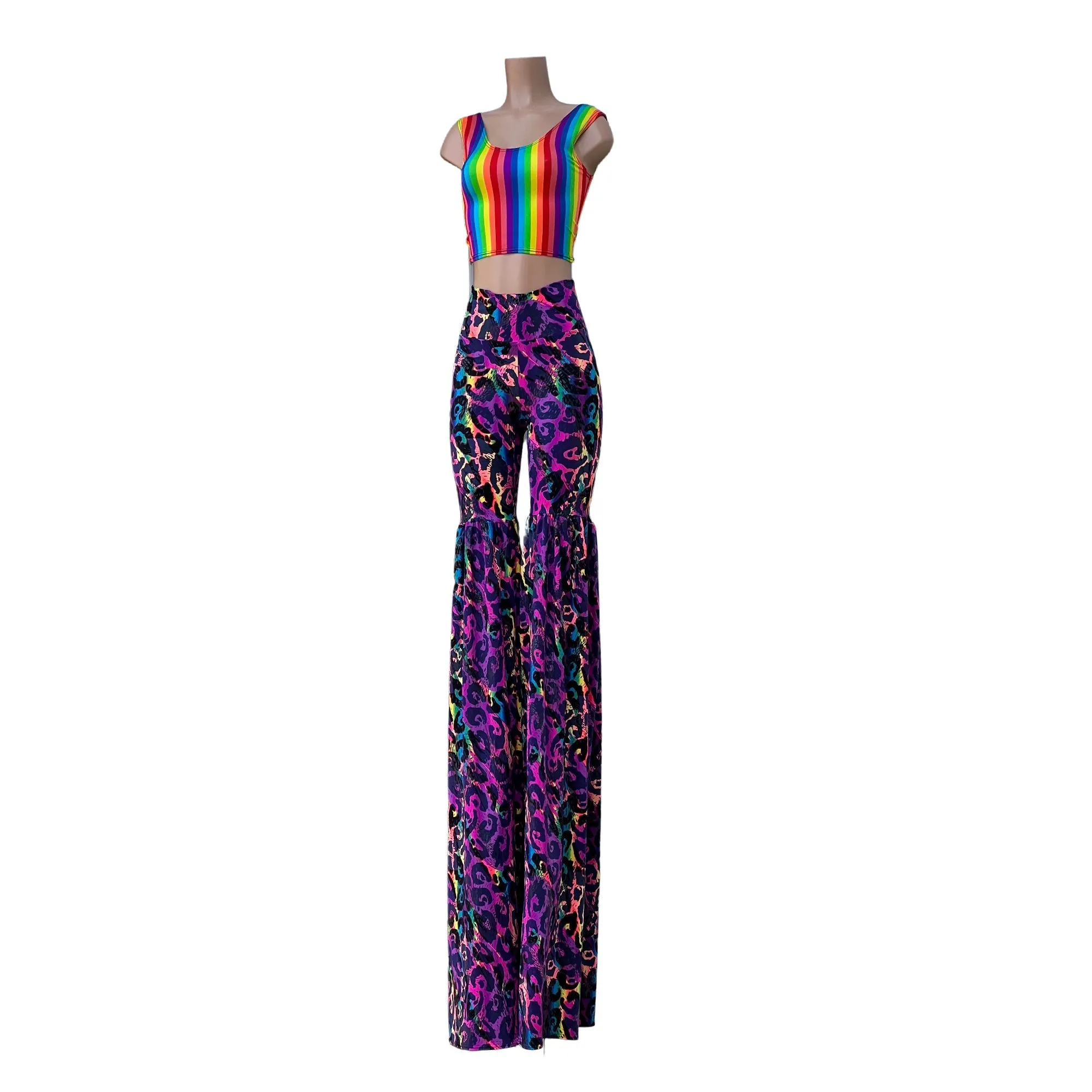 Legging Style Stilt Pants and Tank Crop Top Set