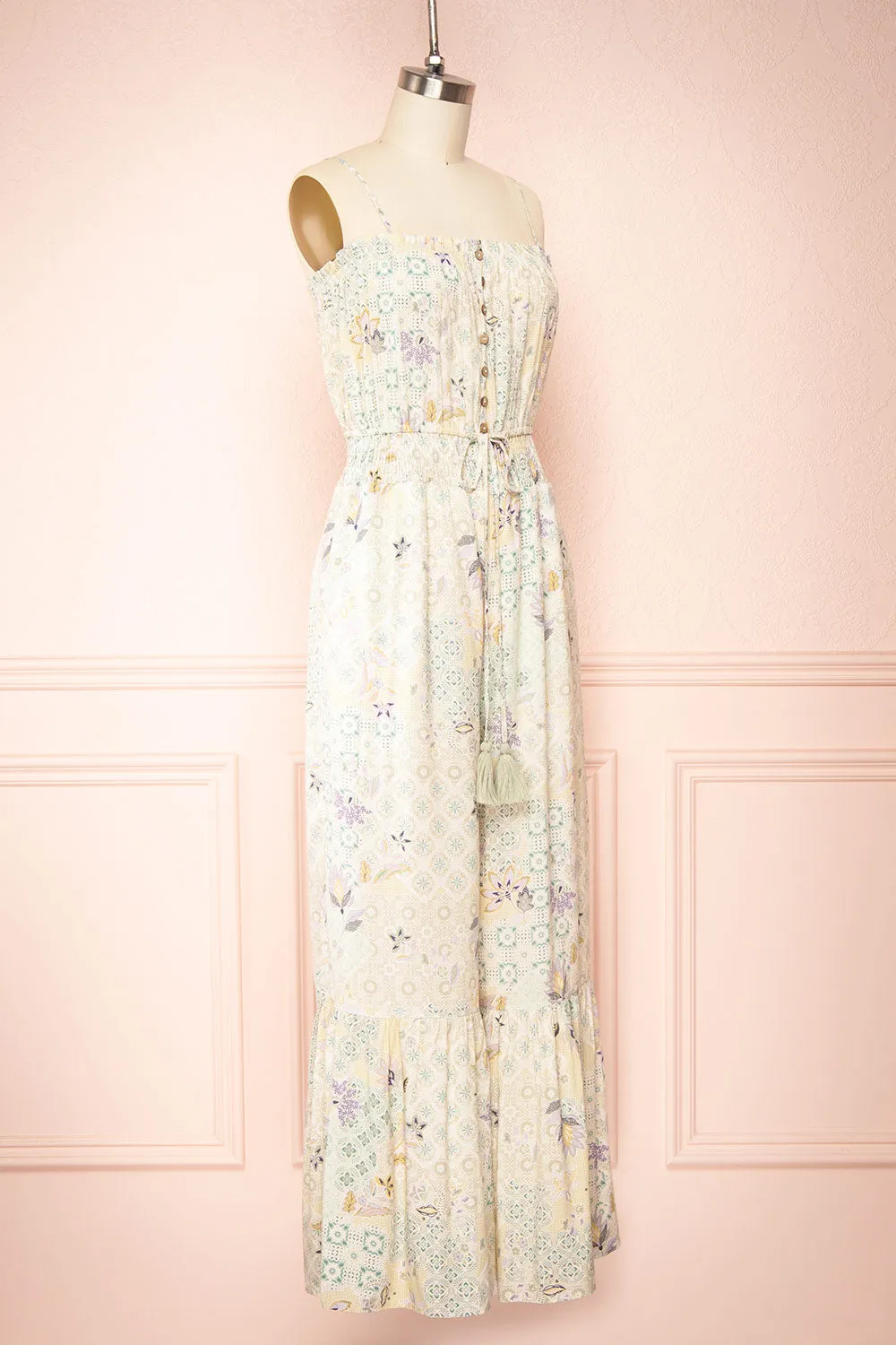 Marbella | Floral Print Flared Leg Jumpsuit