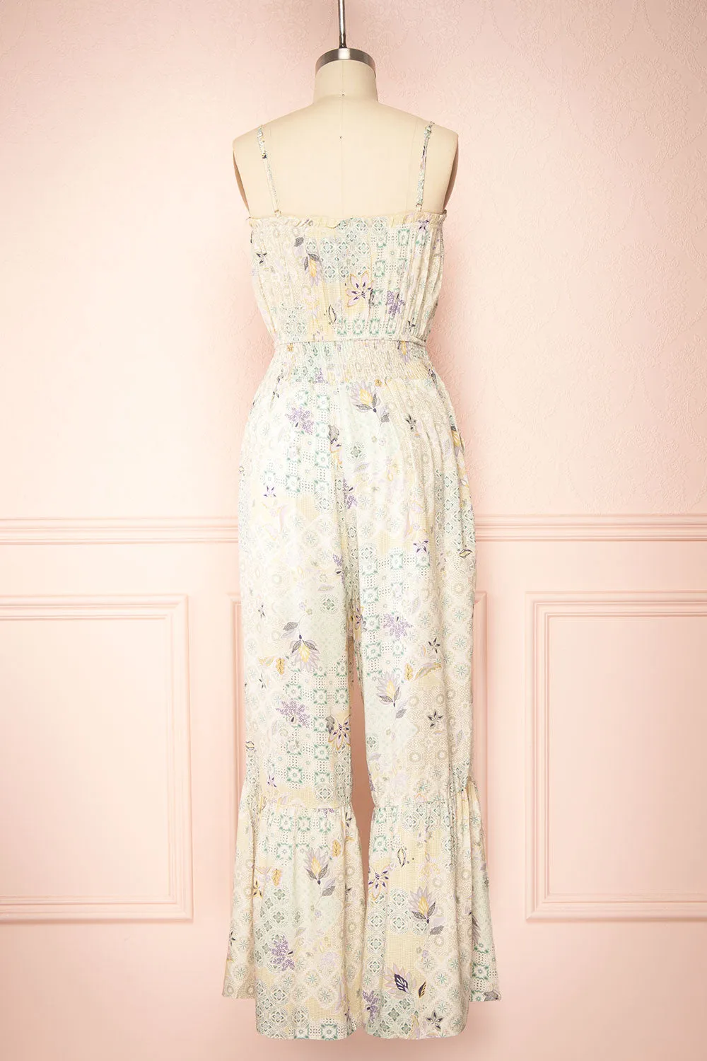 Marbella | Floral Print Flared Leg Jumpsuit