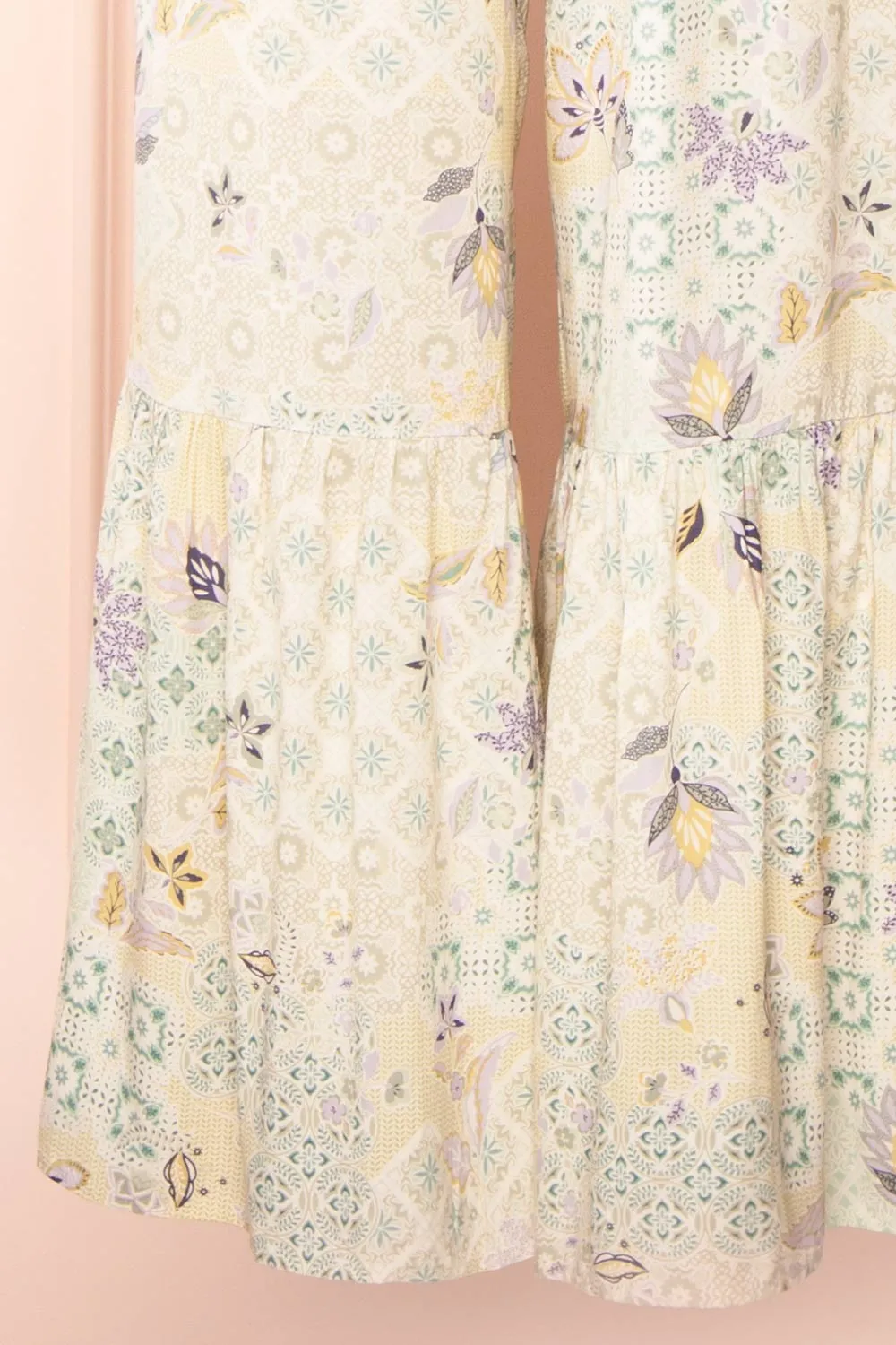 Marbella | Floral Print Flared Leg Jumpsuit