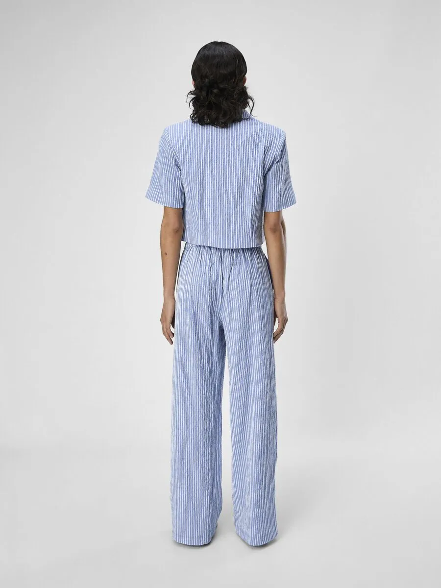 Maya High Waisted Pants (Palace Blue/White)