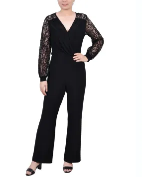 Petite Jumpsuit With Lace Sleeve