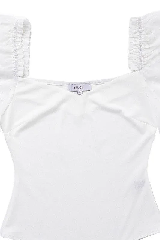 Shirring Sleeve Bodysuit