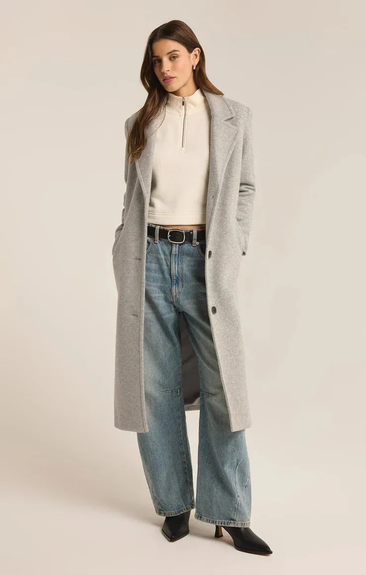 Z Supply Conway Plush Coat, Classic Heather Grey